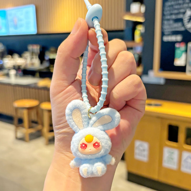 Wholesale Cute flocking doll desktop car decorative ornaments keychain